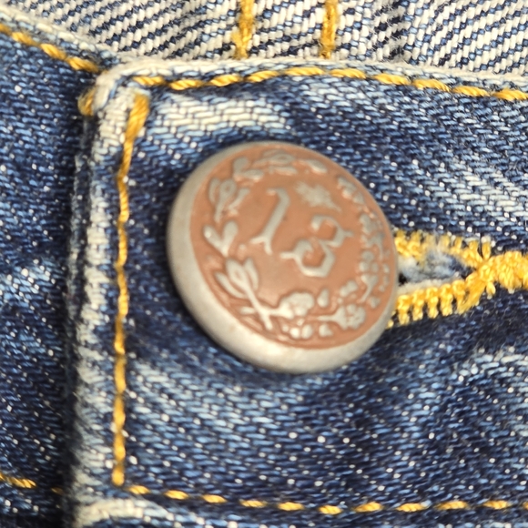 R13 Axl Leather-Cuff High-Rise Straight-Leg Jeans Size 27 - Picture 14 of 16